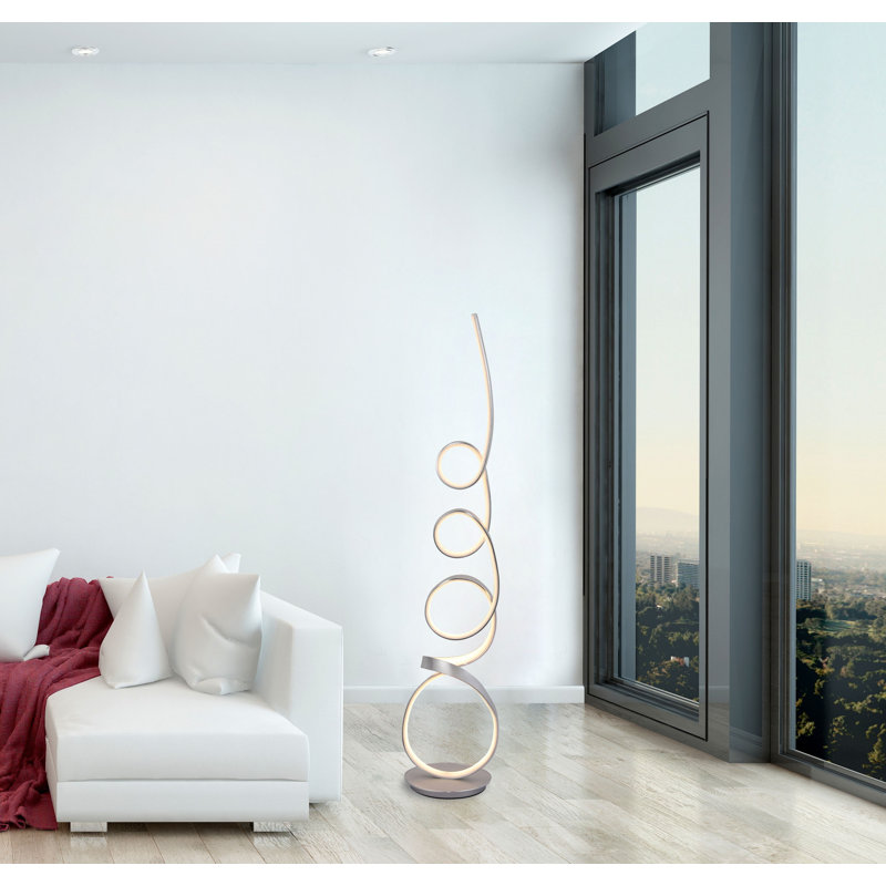 Lampe sur pied à DEL 61 po mozart, Aluminium anodisé