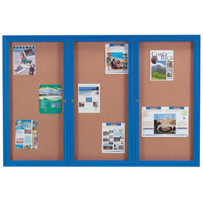 Enclosed Wall Mounted Bulletin Board LED Illuminated