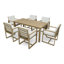 Ensemble de table de salle à manger d'extérieur avec chaises et coussins amovibles pour patio, jardin et jardin