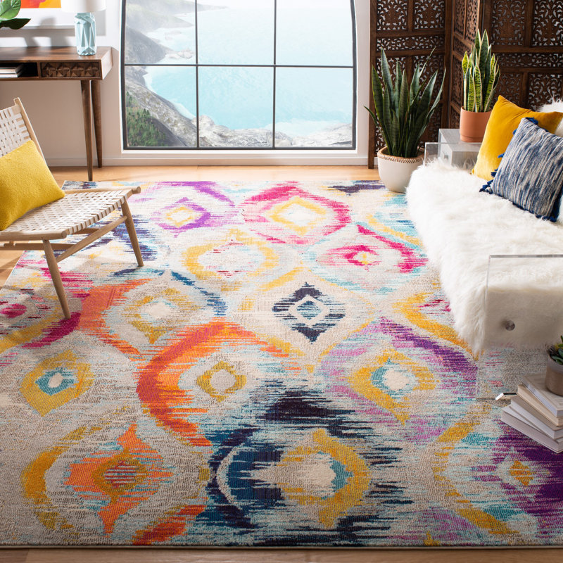 Tapis à motif géométrique Theresa Performance, Rectangle 9 pi x 12 pi