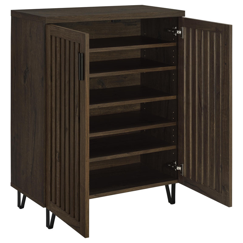 Clackamas Smoked Oak 2-Door Storage Cabinet, Cabinet, Oak