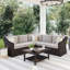 Canapé modulaire d'extérieur en rotin 5 places avec coussins toutes saisons Martha Stewart Bedford-109713898-109713895