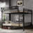 Queen Over Queen Bunk Bed for Adults, Heavy Duty Metal Bunk Beds Queen Size Frame with Storage Shelves & Ladder for Boys Girls, Noise-Free Steel Slats, Easy Assembly, Black