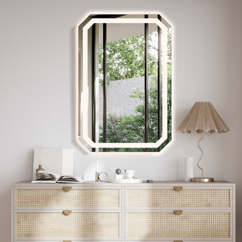 Miroir de salle de bain Jacquees Octogan, 36 po x 24 po