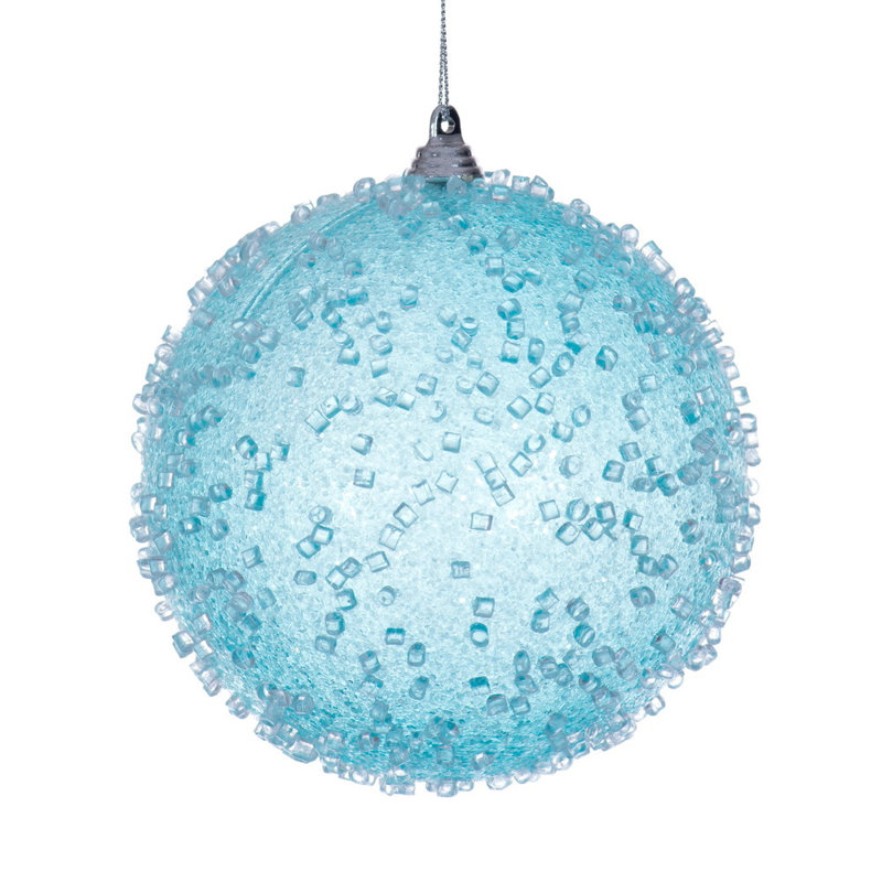  Boule à sucre 4,75 "bleu glacé. Comprend 3 ornements par sac., Bleu pastel