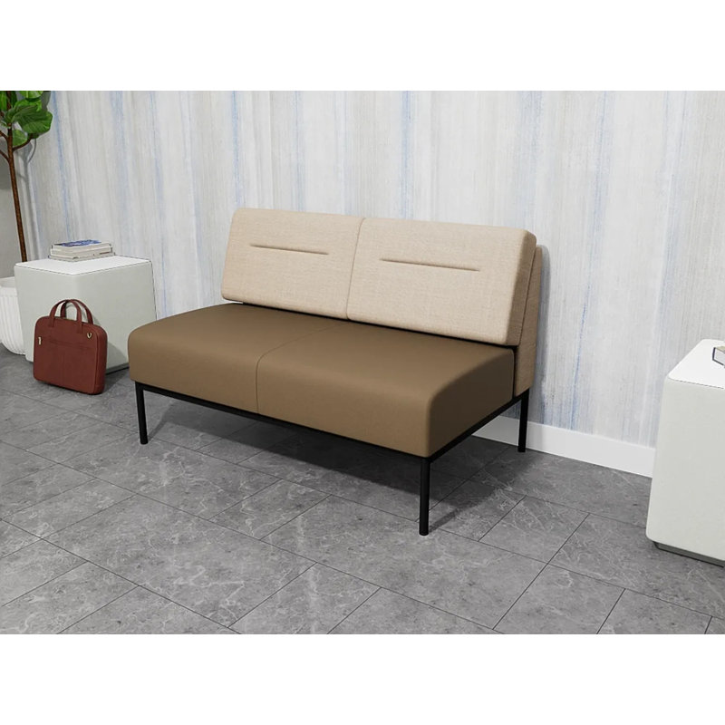 Causeuse Darsey, Avec alimentation, Noir, Chambray calcaire; Patriot Plus taupe