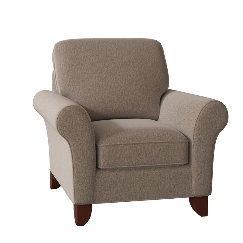 Fauteuil de 38 po de large Almada, Beau sergé performance taupe 7, Pécan, Non