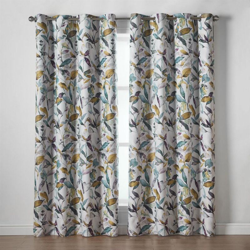 Kanab Giverny Room Darkening Eyelet Curtains, Green, 168cm Width x 137cm Drop