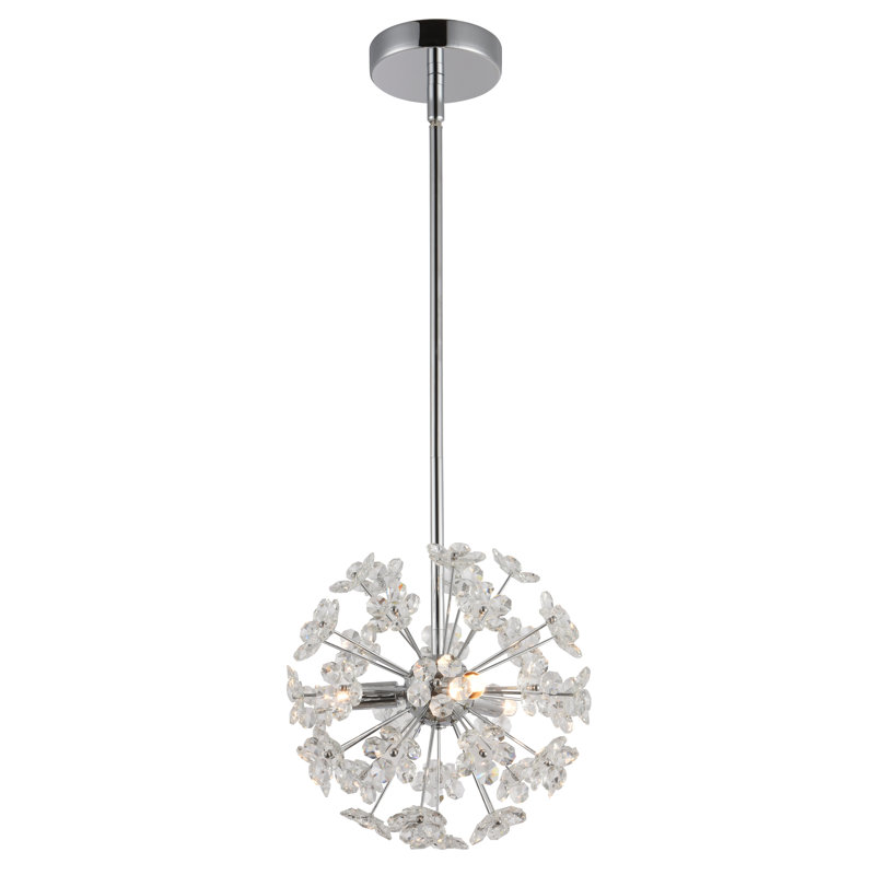 Luminaire suspendu rond en cristal 3 lumières Transitional