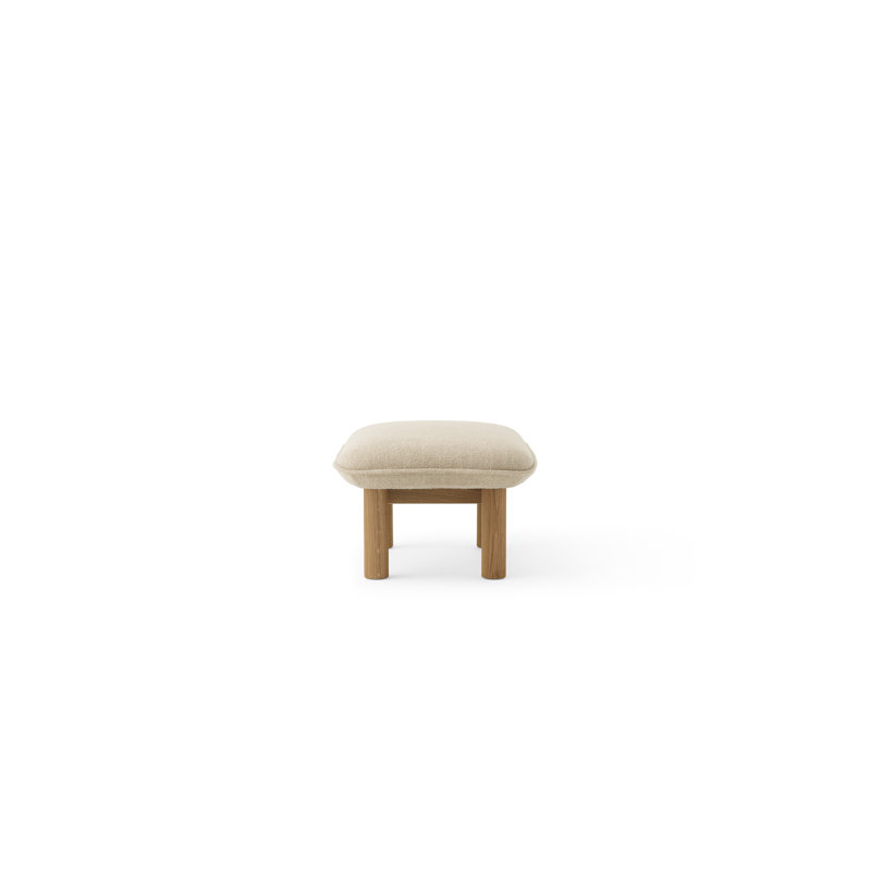 Brasilia Ottoman, Bouclé 02 Acrylic, Natural Oak