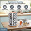 Buckingham Stainless Steel Rotating Spice Rack including 20 Glass Jars 