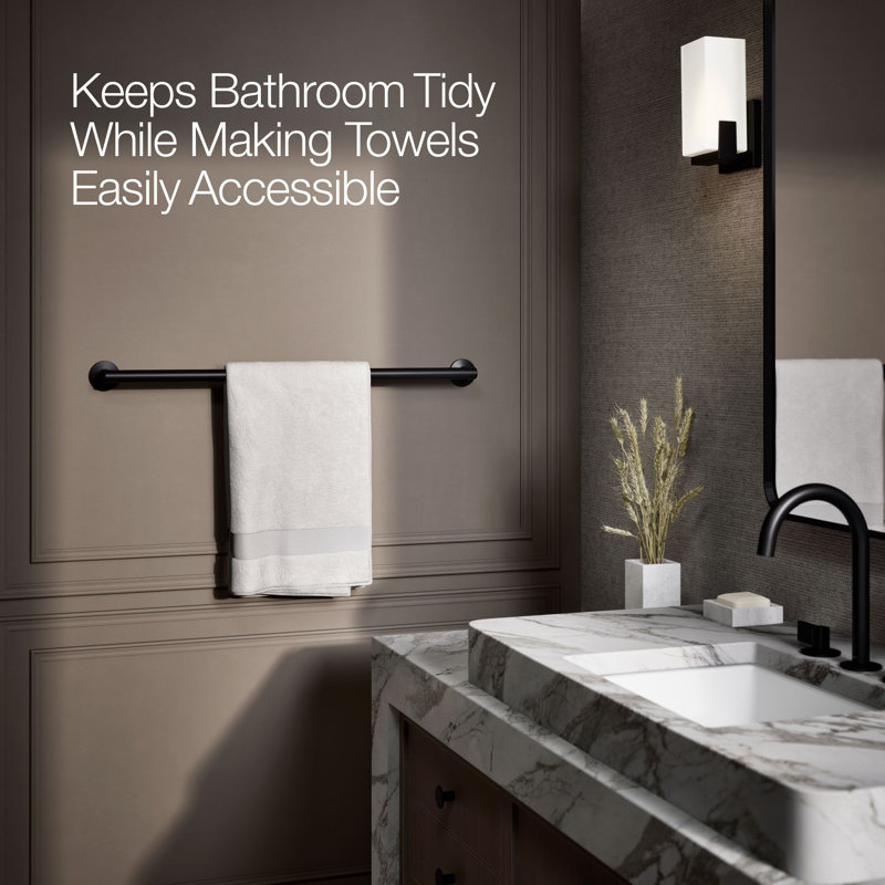 Components Towel Bar, Matte Black, 30"W