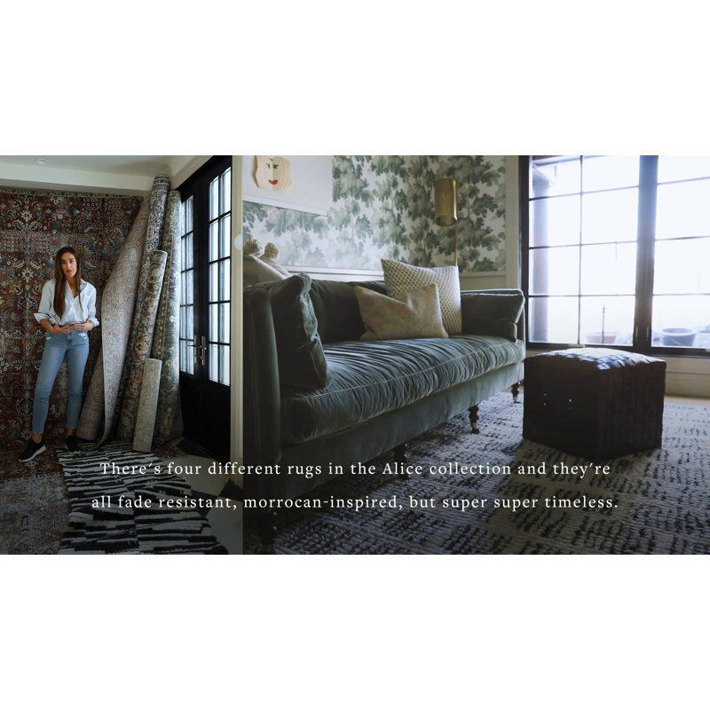 Alice Ivory Geometric 8' x 10' Easy-Care Synthetic Area Rug