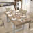 Farmhouse Extendable Dining Table With Smooth Guide Rails And White Legs