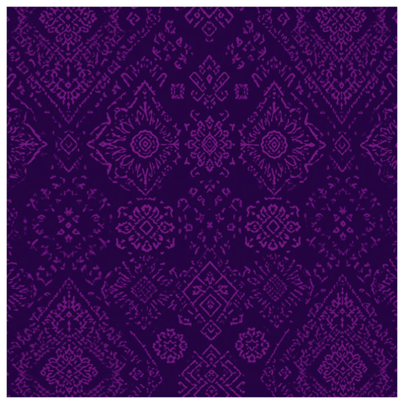 Purple Ornate Damask Blankets, 60in W x 80in H