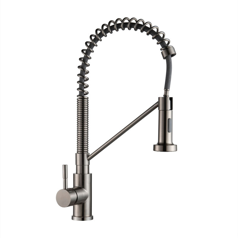 AA Warehousing Pull Out Kitchen Faucet, Satin Nickel