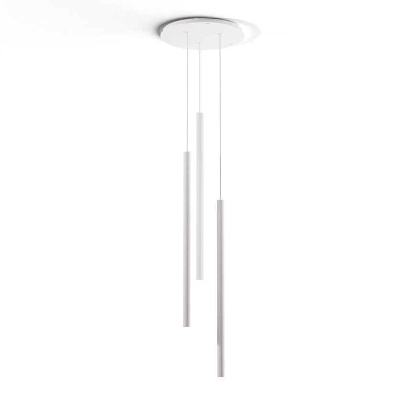 3 - Light LED Pendant, Matte White