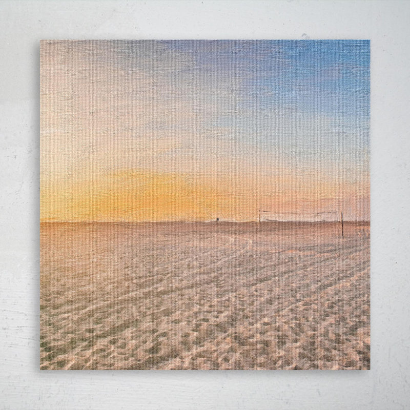 Photo of Volleyball Net On Sands - 1 pièce, reproduction d'art graphique carré sur toile tendue, H 32 po x l 32 po