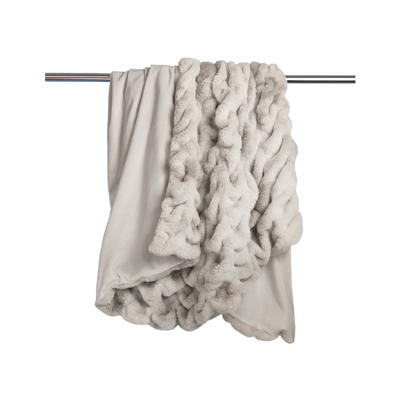 Marcita Knitted Throw Blanket, Grey