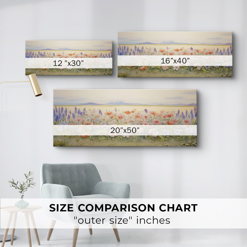 Botanical Series-CCXLIV- Toile tendue avec châssis - Prêt à accrocher, H 20 po x l 50 po