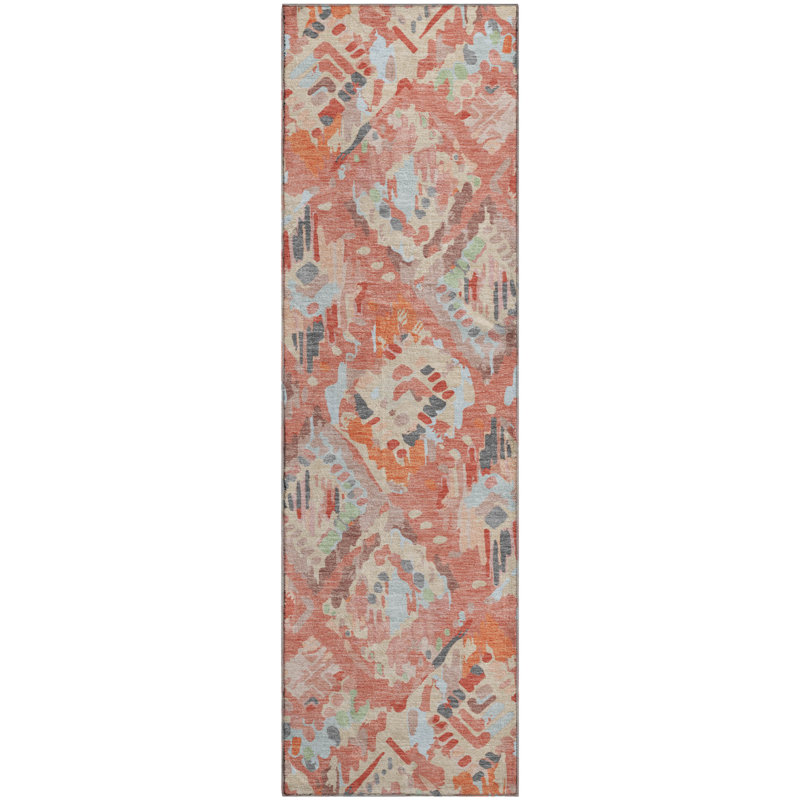 Premium Machine Washable Celis AMF1326 Diamonds Rug, Runner 2'3" x 7'6"