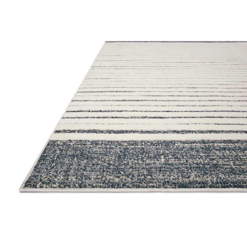 Mischa Power Loom Ivory/Gray Area Rug, Rectangle 3'7" x 5'7"