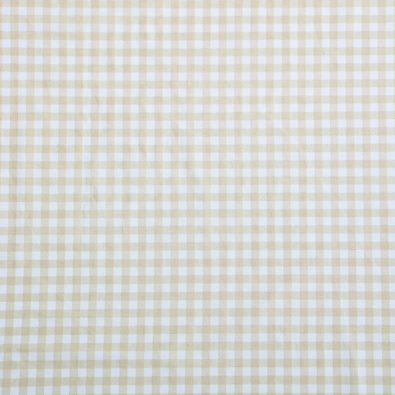 Shasta Lake Cotton Percale Standard Sheet Set, Queen Sheet Set with 2 Pillowcases, Little Gingham Brown