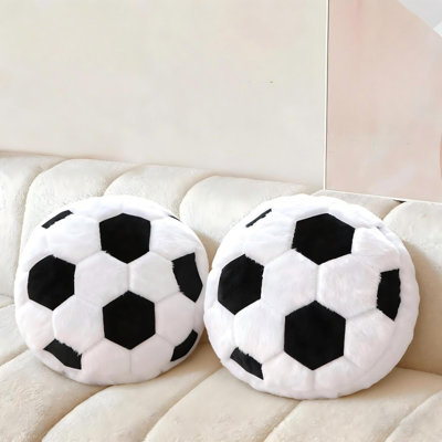 Playful 15.8'' Soccer Shaped Throw Pillow Set (2-pack)