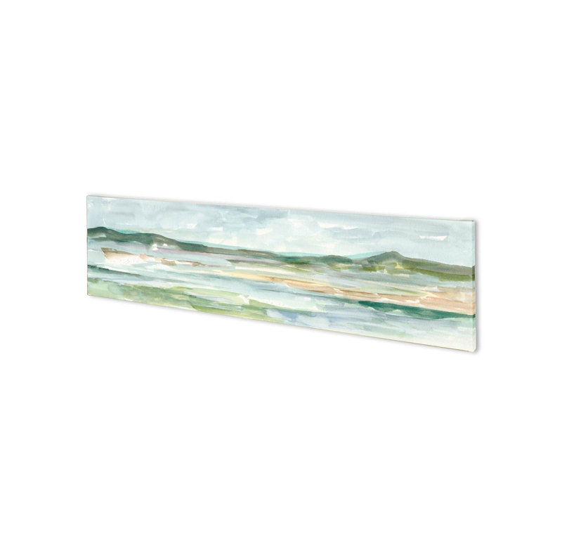 «Panoramic Seascape II» par Ethan Harper, toile texturée embellie à la main, H 15 po x l 54 po x P 1,5 po