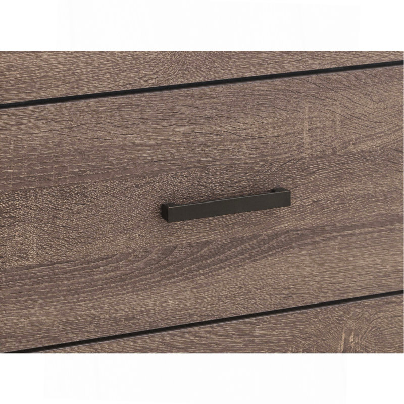Commode rectangulaire à 4 tiroirs Geary Barrel Oak, Marron foncé