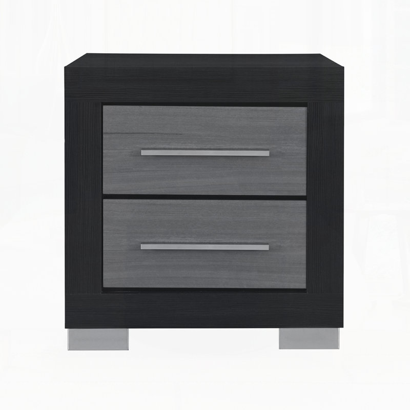 Modern Nightstand For Bedroom, Black