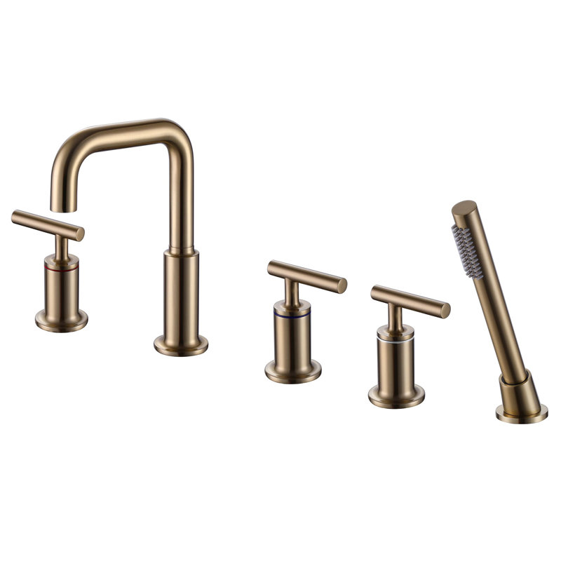 3 Handle Deck Roman Tub Faucet with Diverter