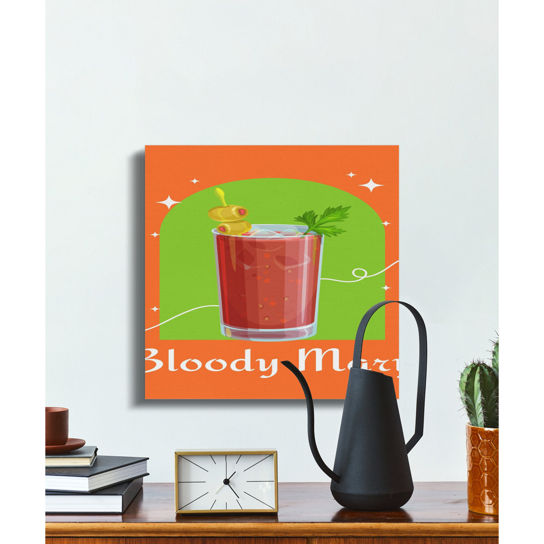 Retro Bloody Mary Cocktail Canvas Print
