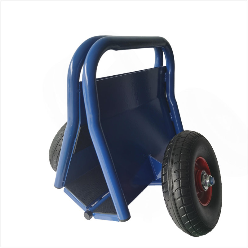 Chariot à panneau robuste, chariot à dalle, deux jolies poignées, pneus en caoutchouc solide de 10 po, super poids de 1000 lb, mouvement tout-terrain pour les panneaux de gypse épais et le matériau de la porte (bleu)