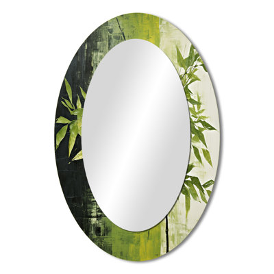 Green Ferm Simple Collage II - Large Oval Wall Mirror On Metal