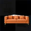 Canapé modulaire, 3 places 81 pouces avec 3 coussins orange Streamline | Orange | Tissu-1112558342