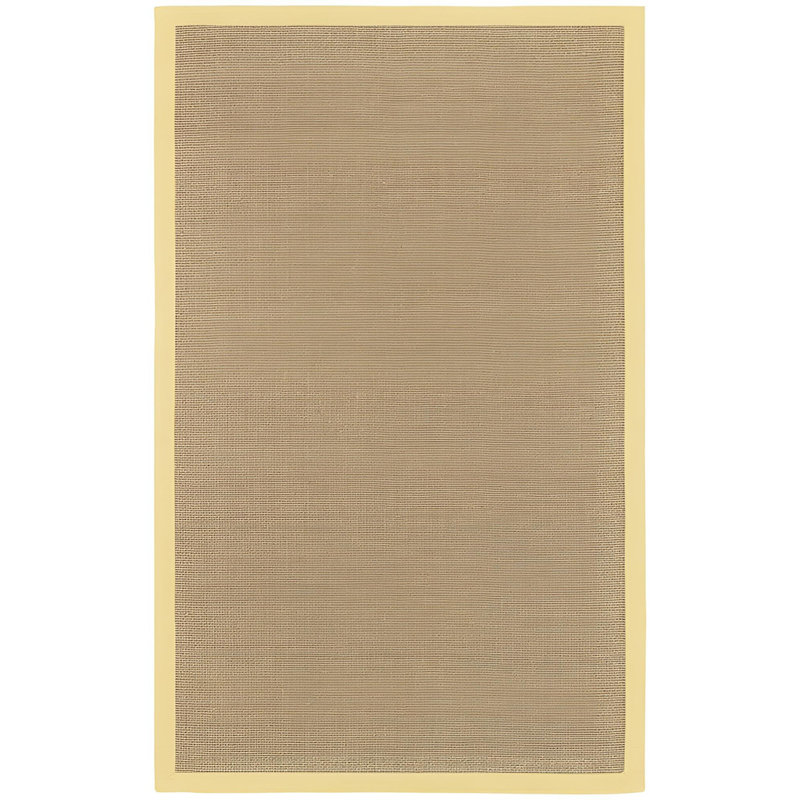 Wroblewski Authentic Hand-Woven Handmade Jute & Sisal Yellow & Brown Border Area Rug, Round 7'9", Brown/Yellow