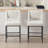 Jenie Upholstered 26.4'' Boucle/Linen Counter Stool with Metal Frame-488078429