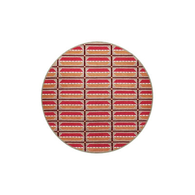 Zina Red Geometric Washable Indoor/Outdoor Area Rug