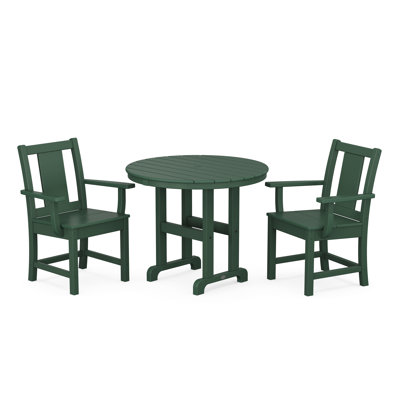 Prairie 3-Piece Farmhouse Dining Set -  POLYWOOD, PWS2121-1-GR