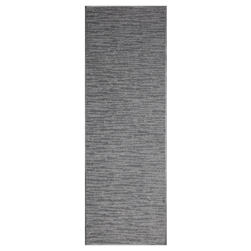 Tapis gris foncé Arvonio, Tapis de couloir 2 pi x 46 pi