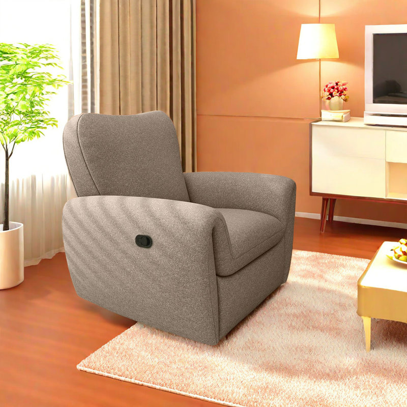Fauteuil inclinable pivotant rembourré Noleen, Kaki