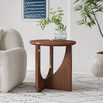 Solid Oak Round Side Table