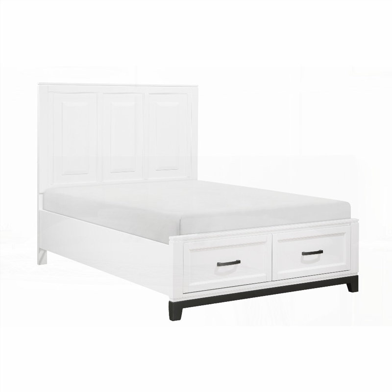 Grand lit plateforme en métal avec tiroirs de rangement - 57 po x 79,5 po x H 55,5 po