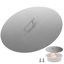 Couvercle de foyer rond de 50 cm (20 pouces) en acier inoxydable 304 de 1,5 mm d'épaisseur, conçu pour les foyers de terrasse ronds.