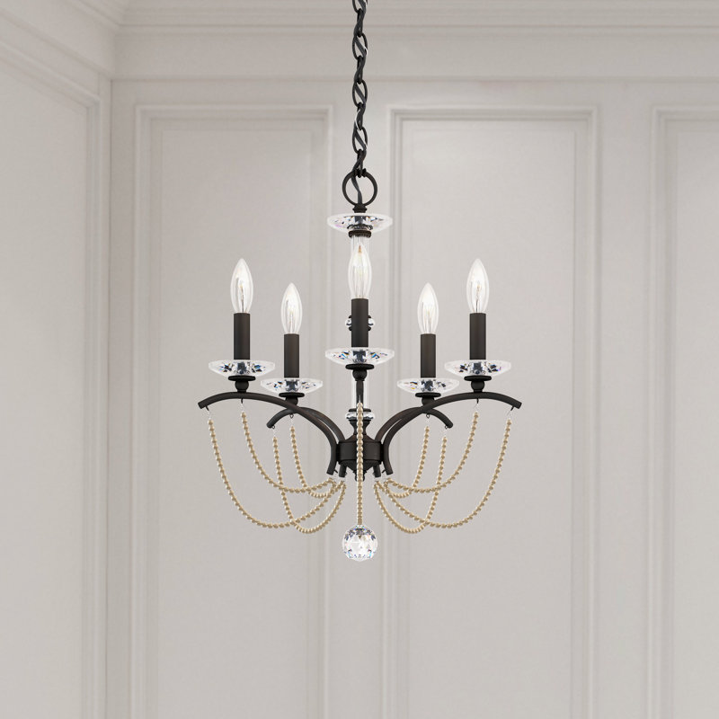 Priscilla 5 - Light Chandelier, Black/Bronze Pearl