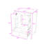 Meuble-lavabo 3 tiroirs avec lavabo en céramique, structure en bois massif et rangement de porte latérale-131183436