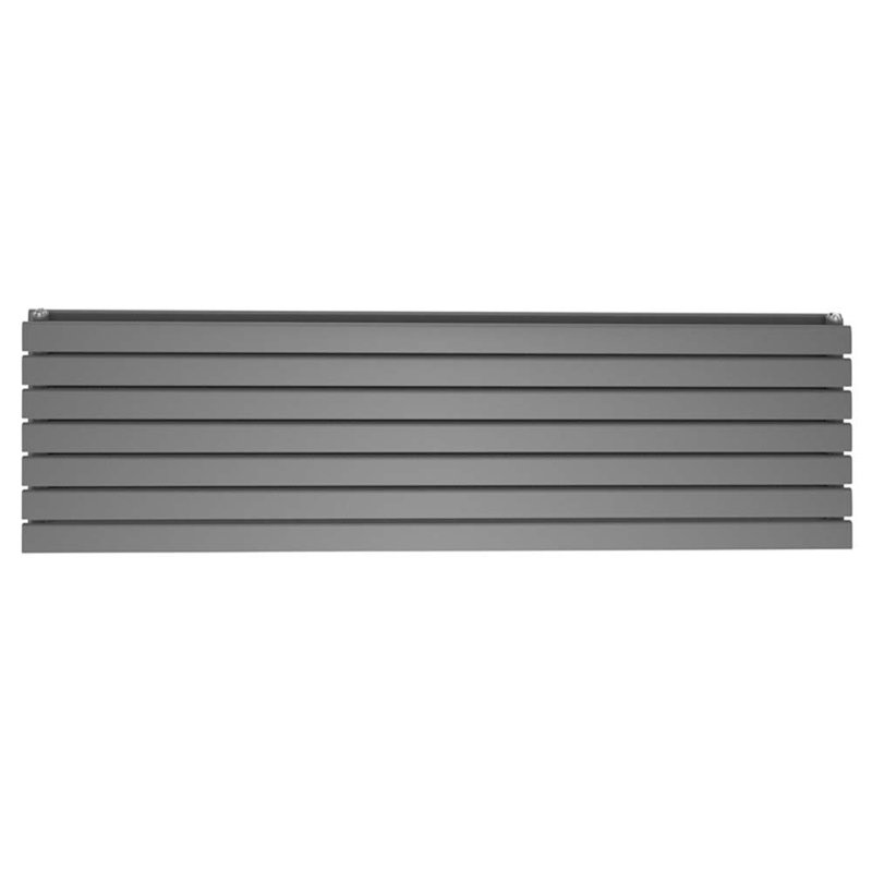Pedro Horizontal Designer Radiator, Grey, 47.5cm H x 180cm W x 5.8cm D