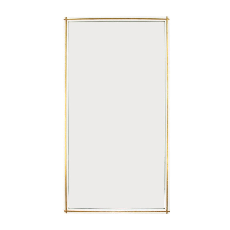Lele Flat Metal Wall Mirror, Snow White/Gold Leaf