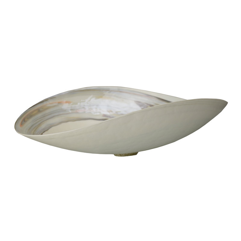 Murano Glass Oval Vessel Bathroom Sink, Abalone